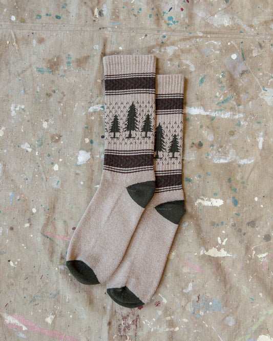 Evergreen Pines Recycled Cotton Camp Socks