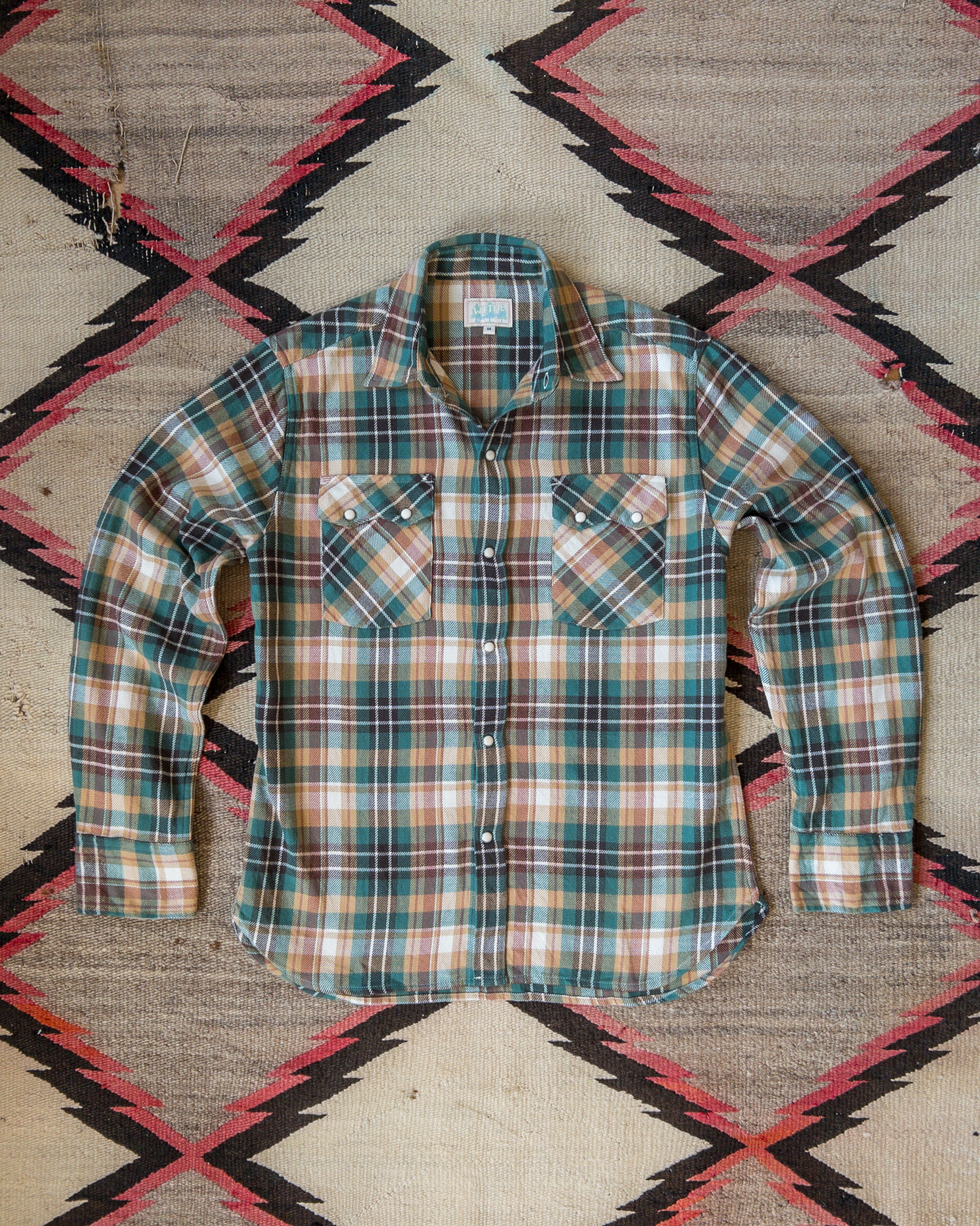 Washed Flannel Pearlsnap Shirt - Logger Plaid