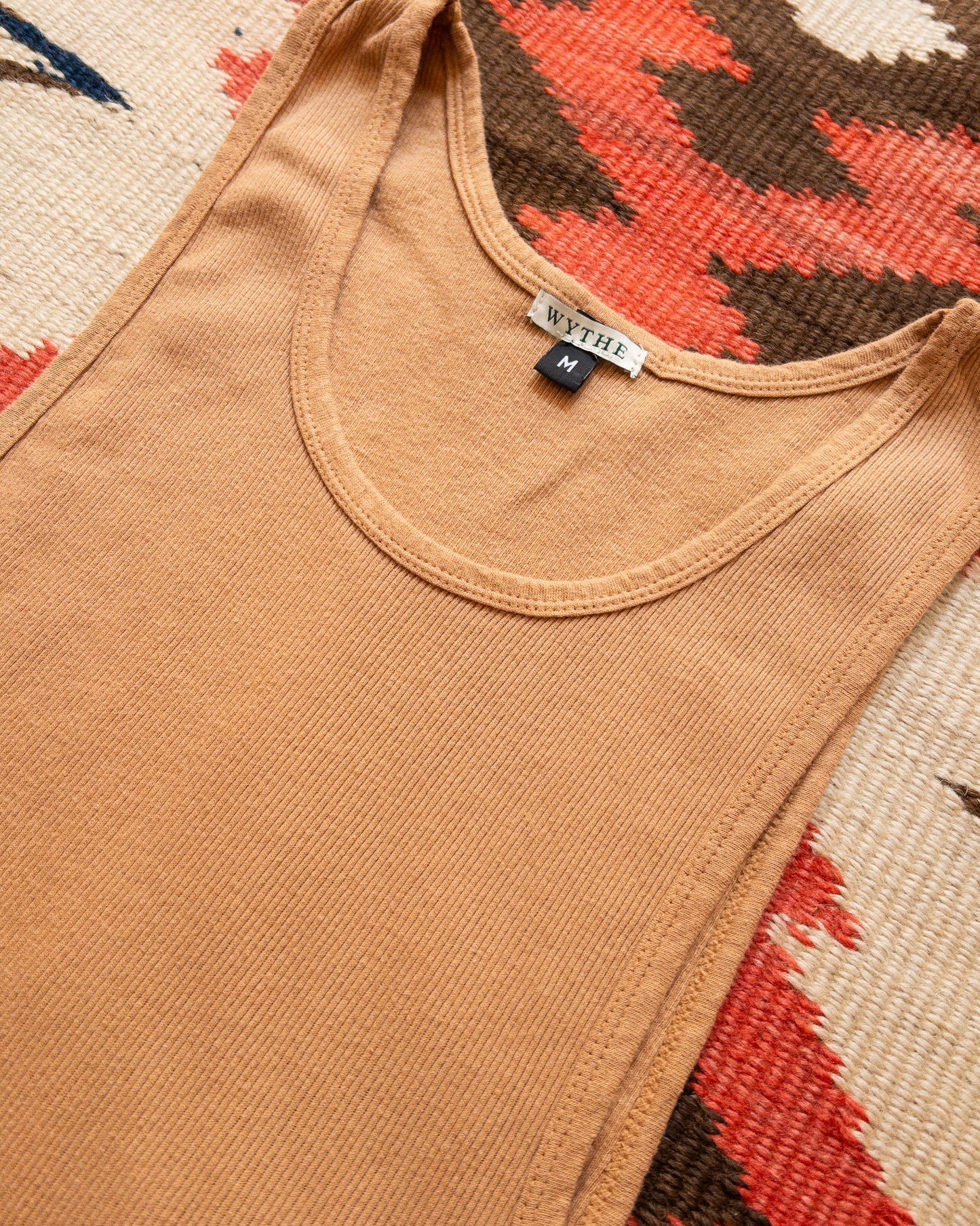 Tubular Cotton Ribbed Tank Top - Apricot