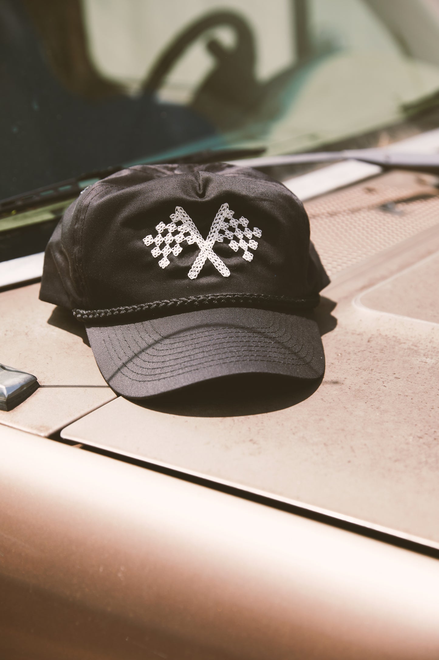 Chainstitched Checkered Flag Hat