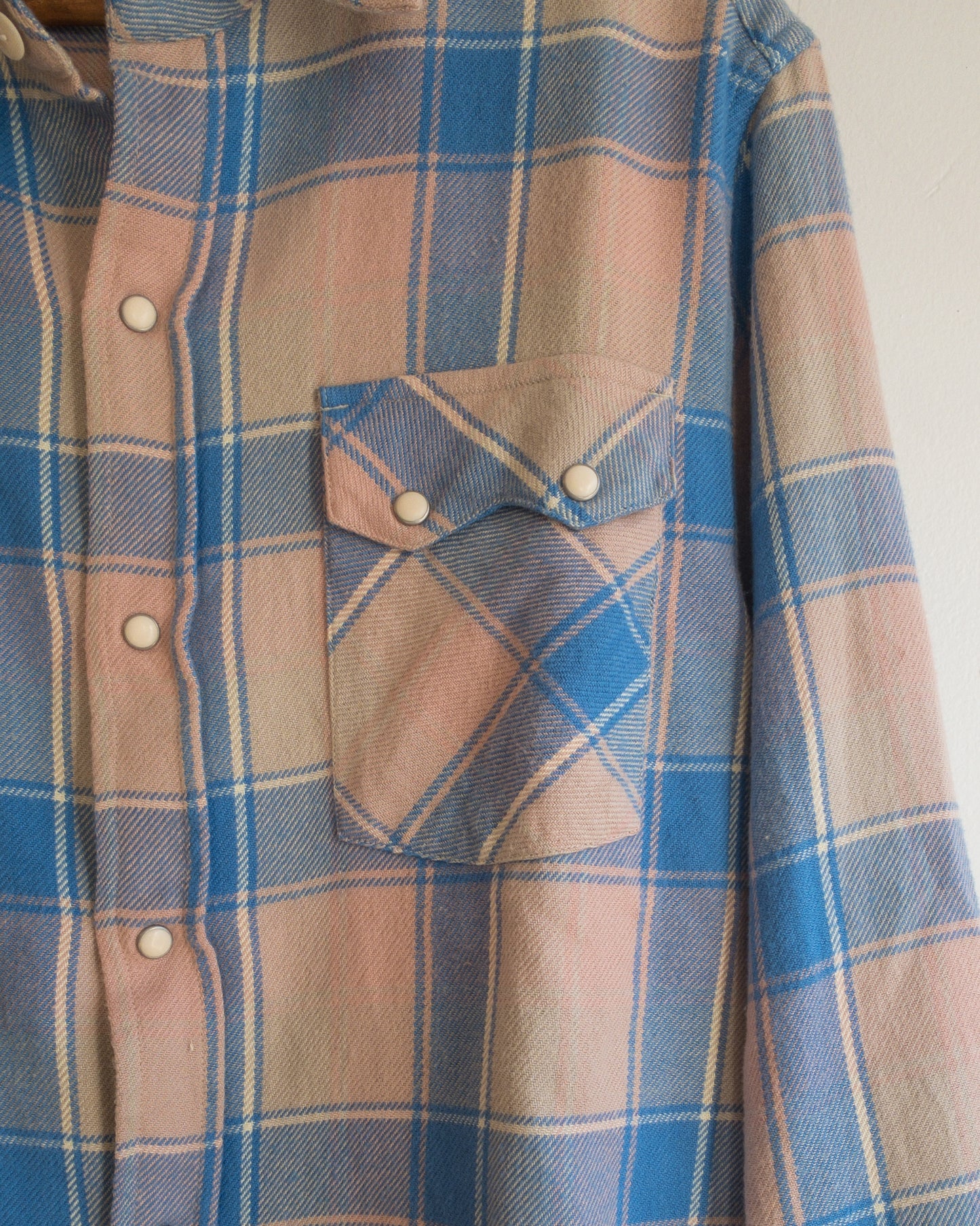 Washed Flannel Pearlsnap Shirt - Marine Blue Hearth Plaid