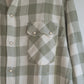 Washed Flannel Pearlsnap Shirt - Sage/Cream Buffalo Plaid