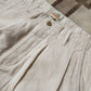 Pleated Cotton Linen Twill Chino - Unbleached