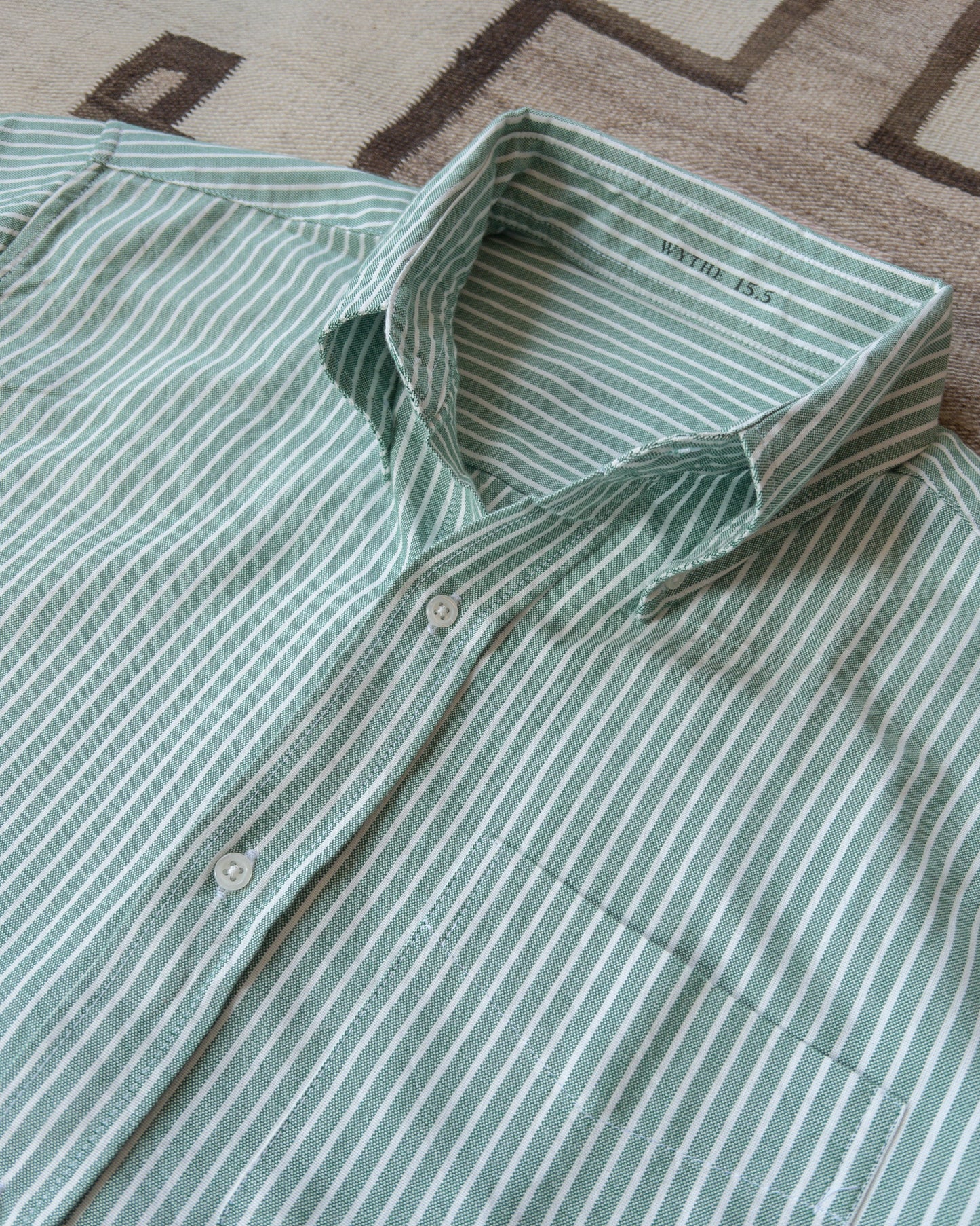 Oxford Cloth Button Down - Evergreen Stripe