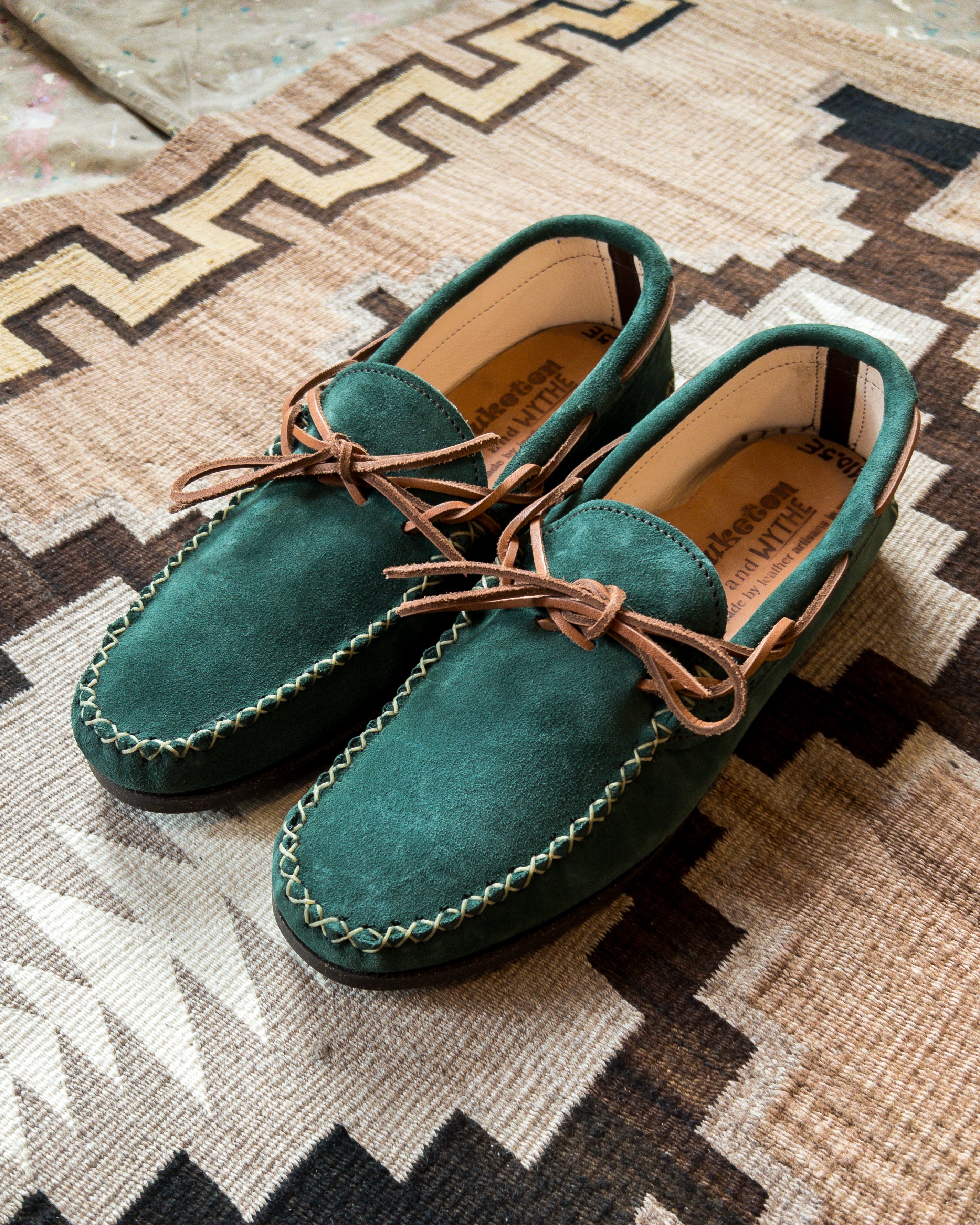 Wythe x Yuketen Handmade Suede Canoe Mocs - Evergreen – Wythe New York