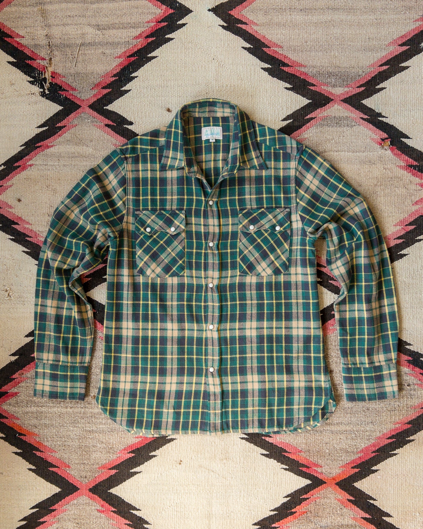 Washed Flannel Pearlsnap Shirt - Wisconsin White Pine – Wythe New York