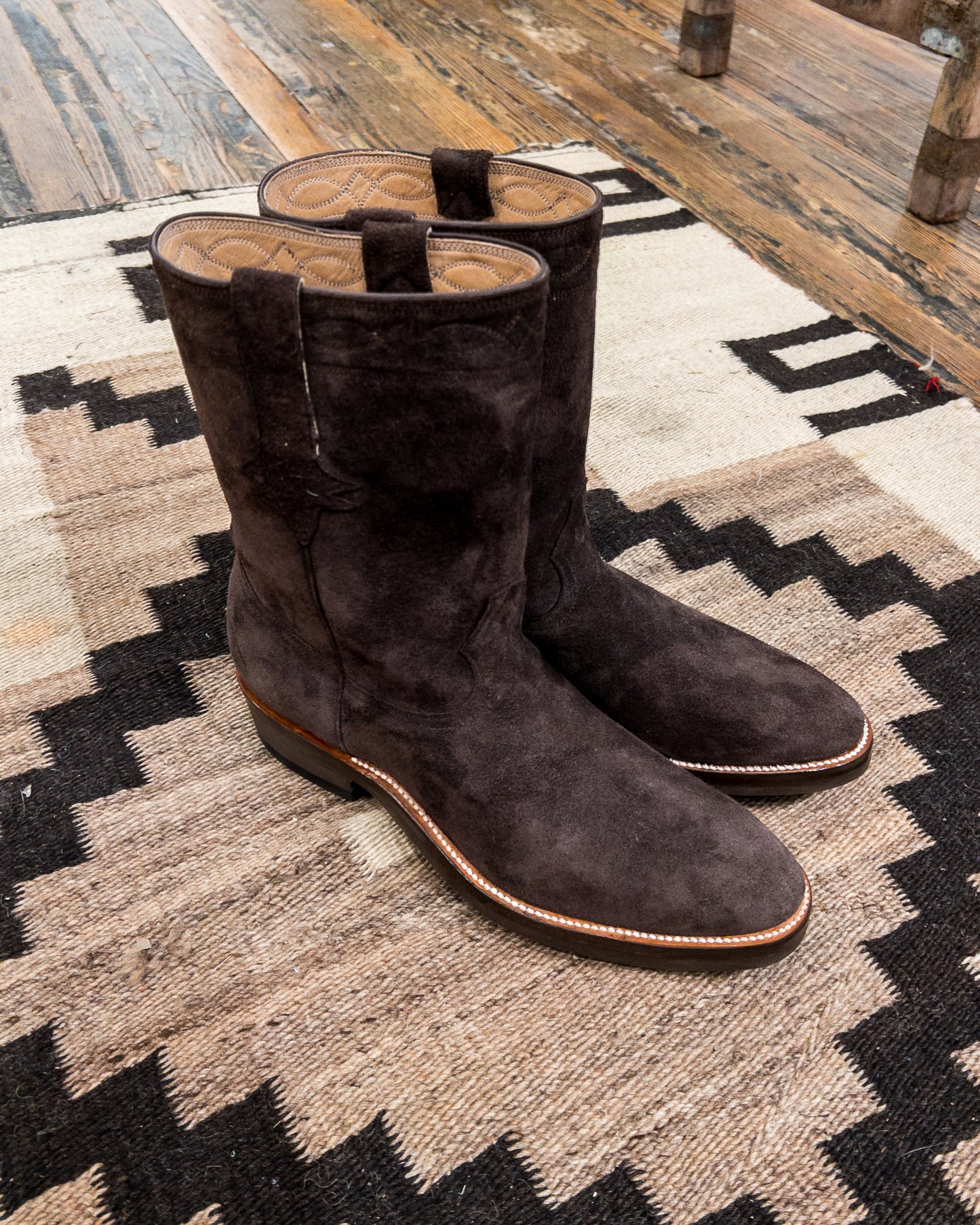 Chocolate Suede Roper Boots