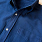 Indigo Yarn-Dyed Sateen Button Down Shirt
