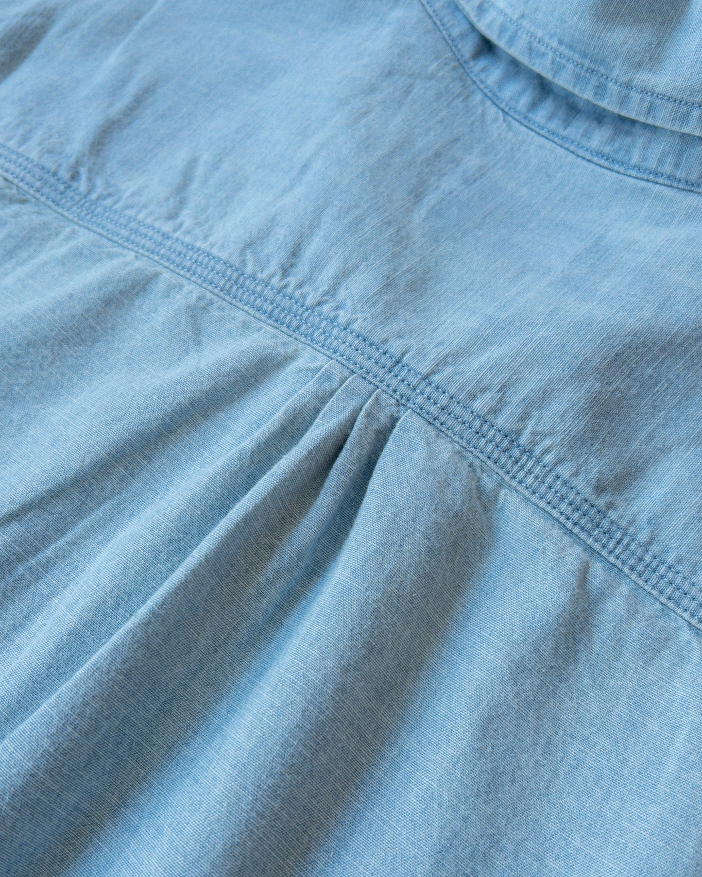 Chambray Workshirt - Distressed and Sunfaded Indigo