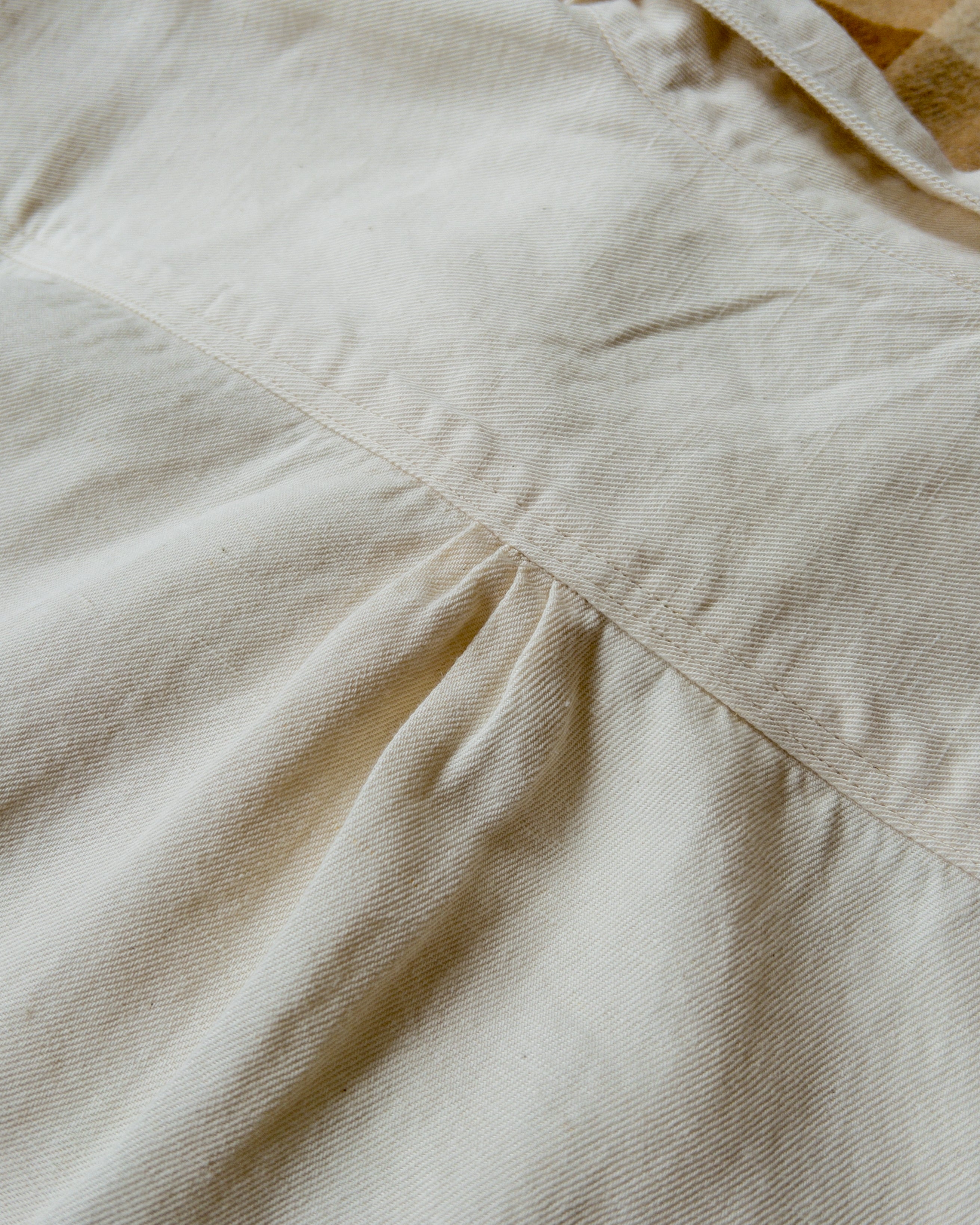 Cotton/Linen Twill Officer's Shirt - Unbleached