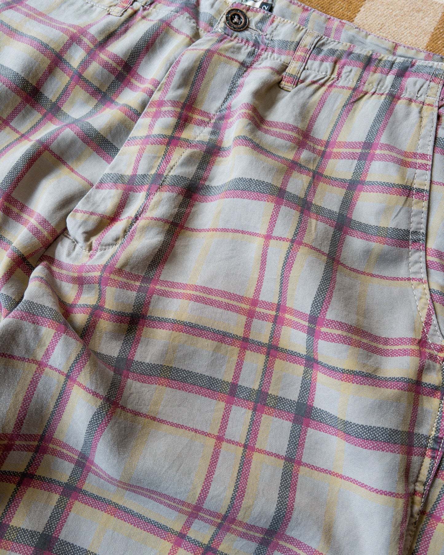 Printed Corral Plaid Tencel Chinos - Nutmeg