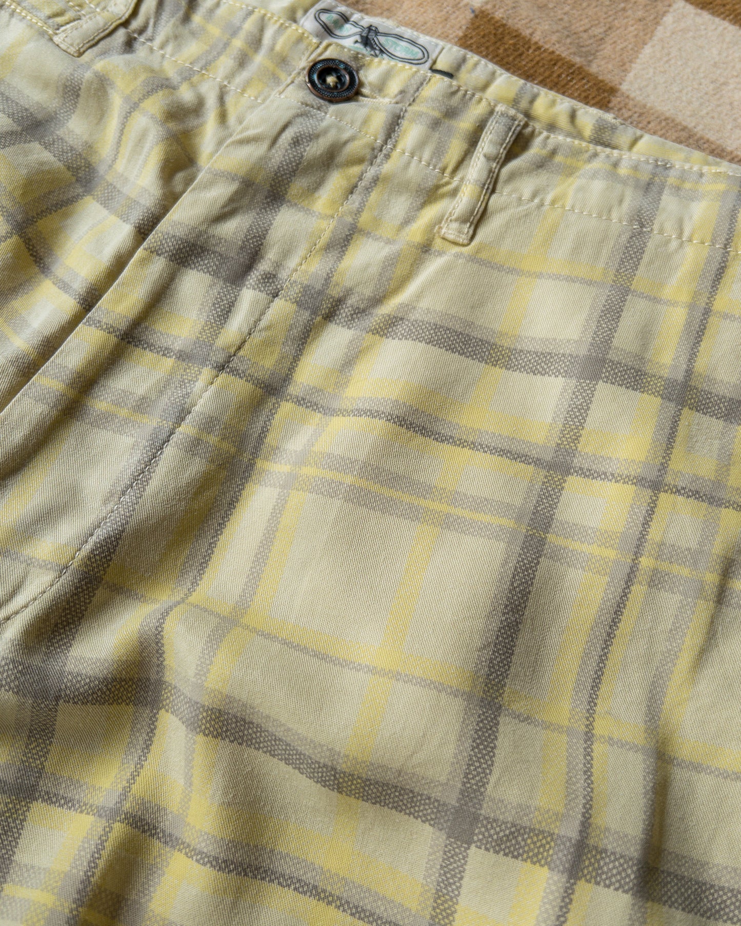 Printed Corral Plaid Tencel Chinos - Sunflower