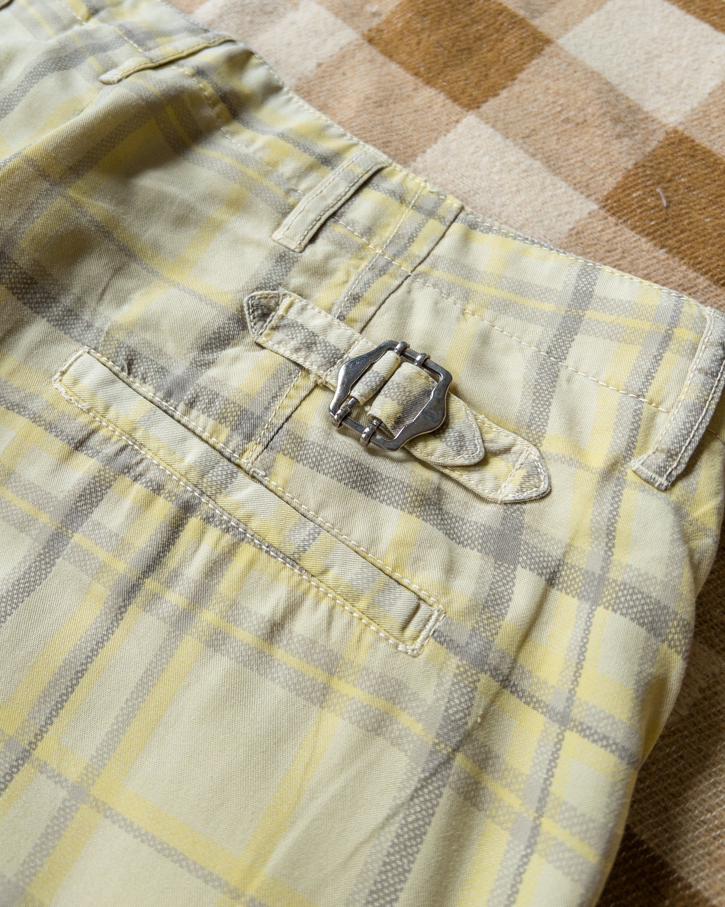 Printed Corral Plaid Tencel Chinos - Sunflower