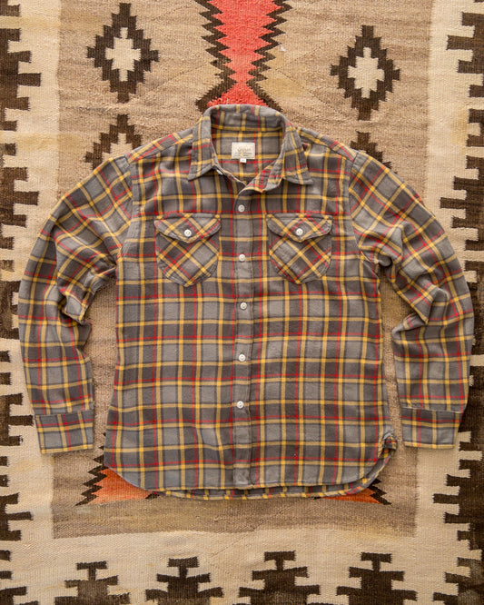 Washed Flannel Workshirt - Dusk Plaid