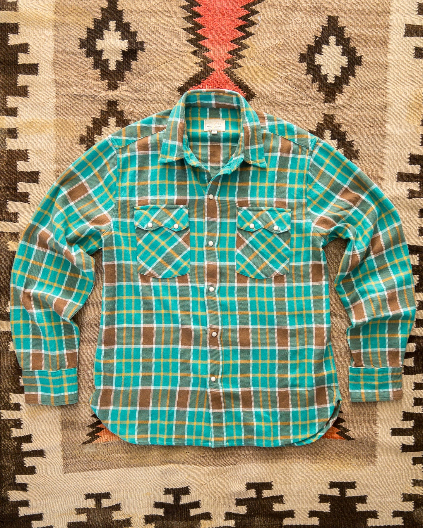 Washed Flannel Pearlsnap Shirt - Riverbend