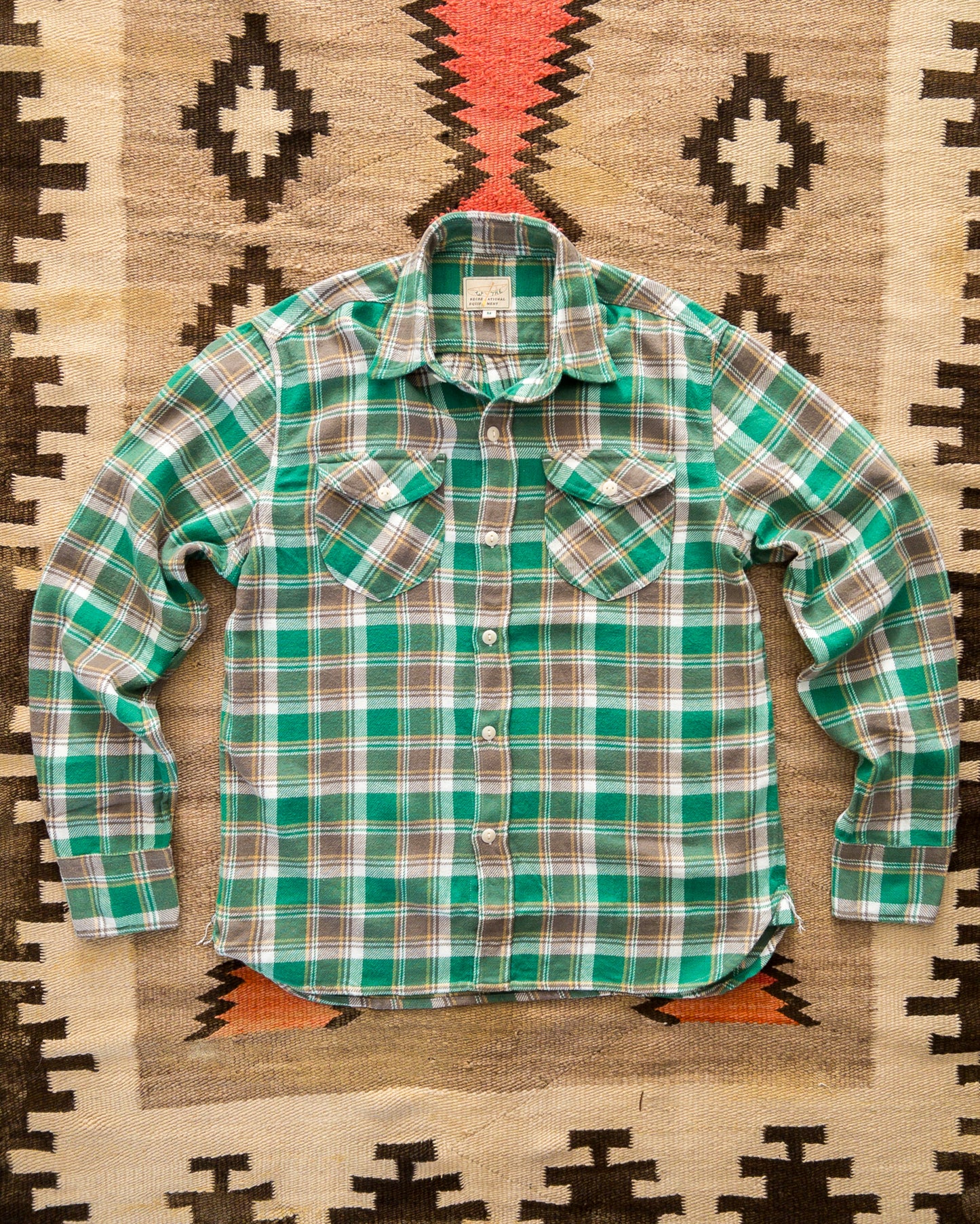 Washed Flannel Workshirt - Spring Pastures