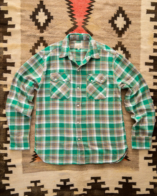 Washed Flannel Pearlsnap Shirt - Spring Pastures