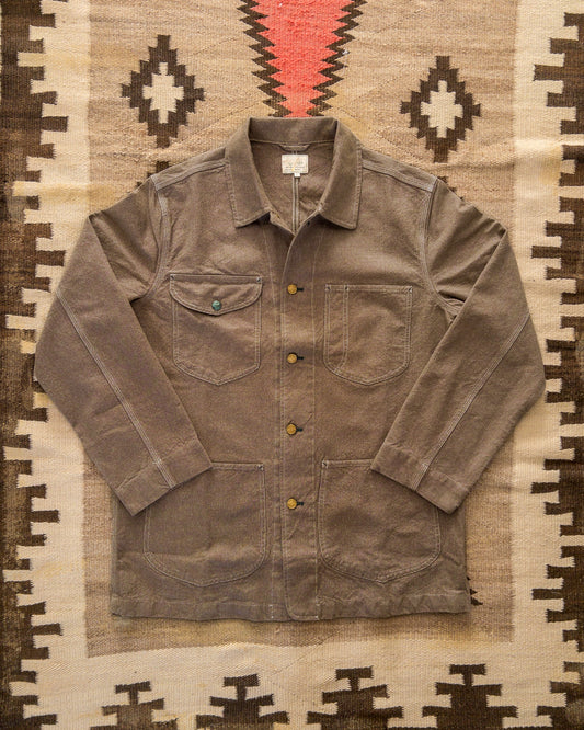 Heavyweight Pinpoint Canvas Barn Jacket - Brown