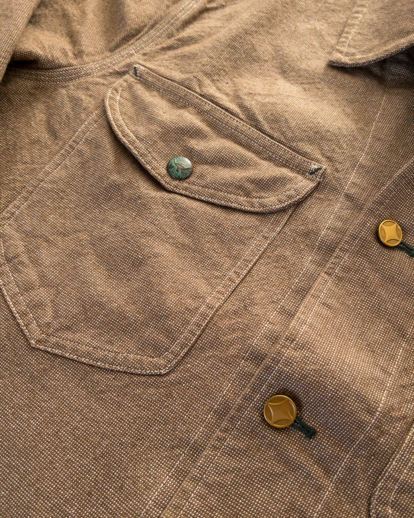 Heavyweight Pinpoint Canvas Barn Jacket - Brown