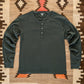 Cotton Henley - Faded Black