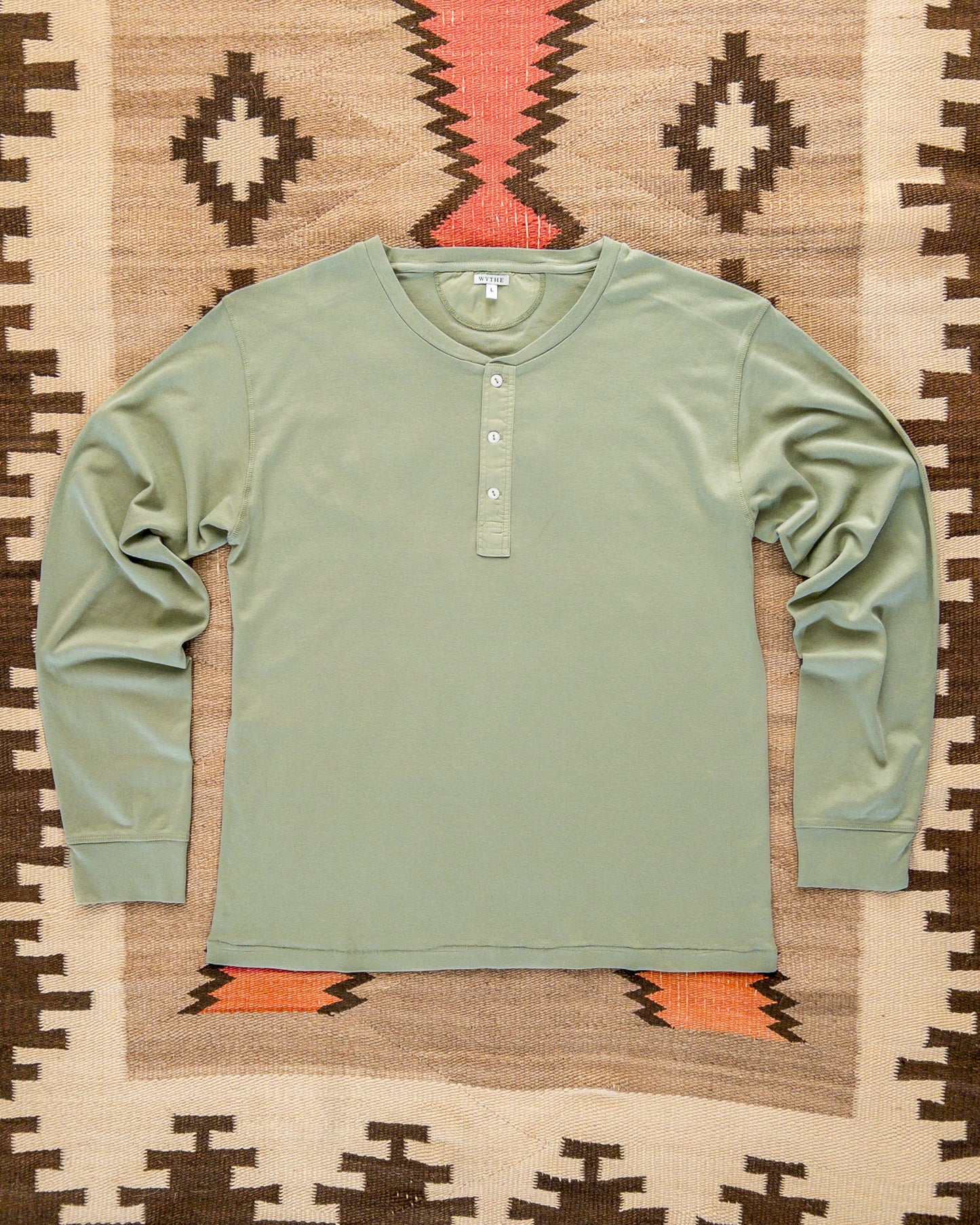 Cotton Henley - Faded Olive