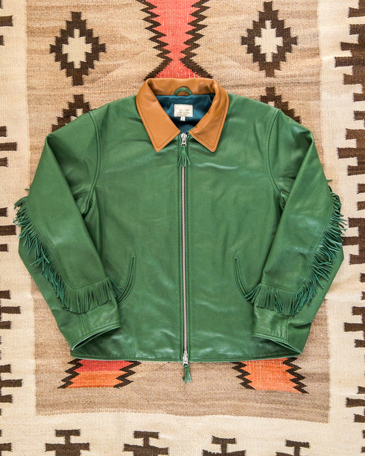 Mustang Fringe Leather Jacket - Green