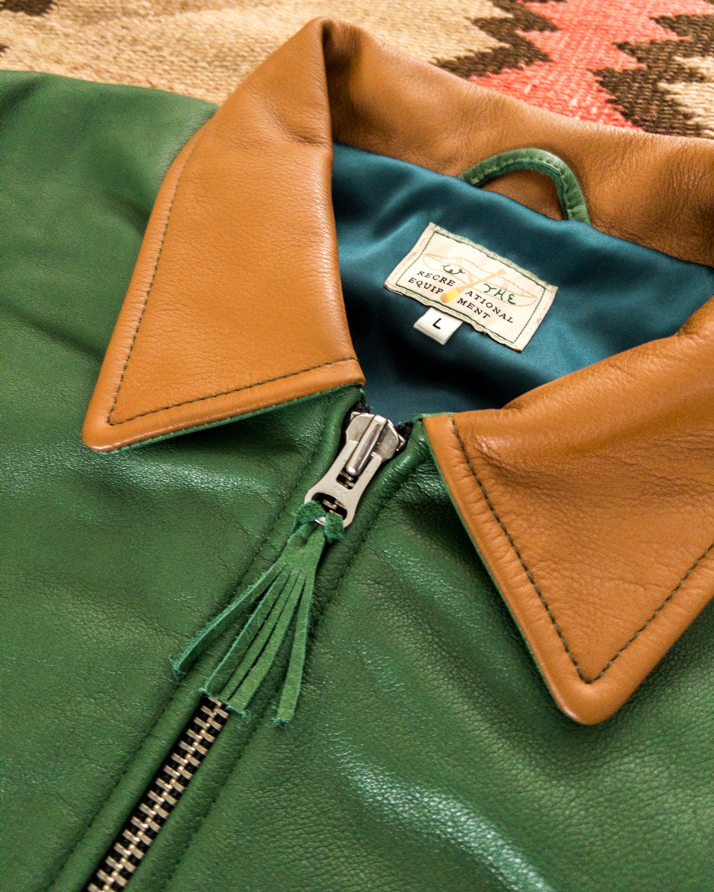 Mustang Fringe Leather Jacket - Green