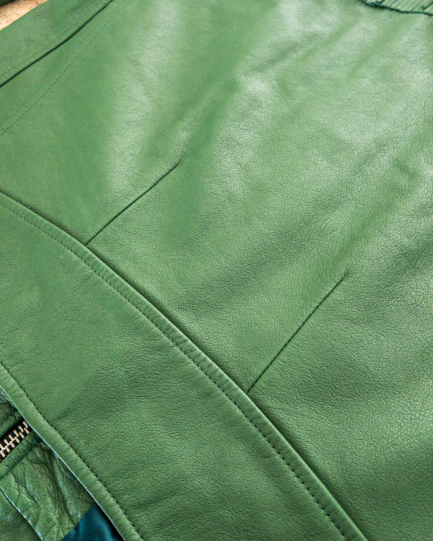 Mustang Fringe Leather Jacket - Green