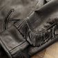 Mustang Fringe Leather Jacket - Black