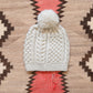 Bramble Stitch Hand-knit Beanie - Cream