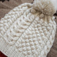 Bramble Stitch Hand-knit Beanie - Cream