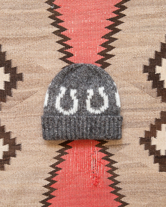 Alpaca Horseshoe Beanie - Charcoal