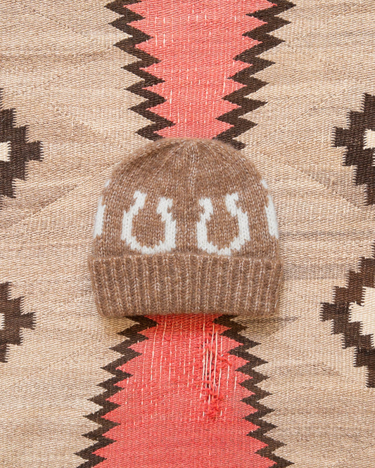 Alpaca Horseshoe Beanie - Dark Brown