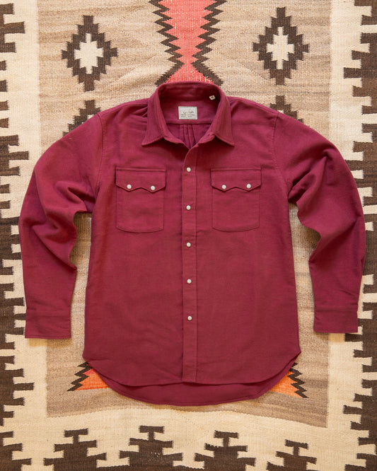 Moleskin Pearlsnap Shirt - Bordeaux