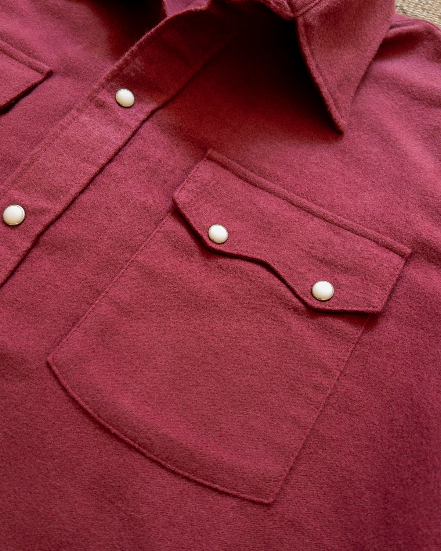 Moleskin Pearlsnap Shirt - Bordeaux