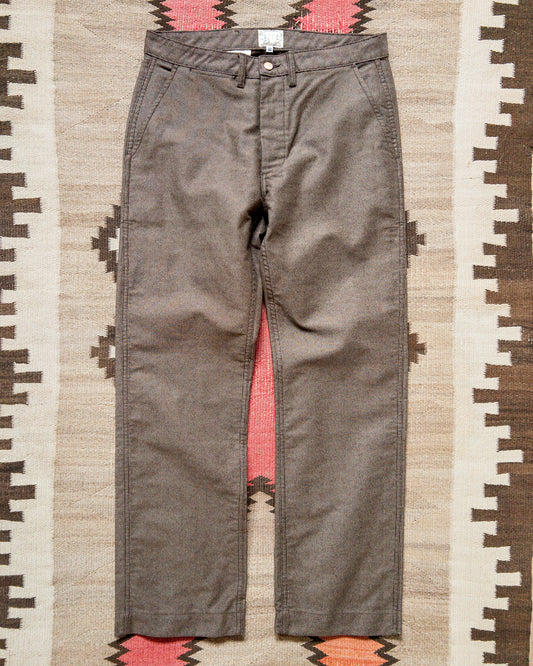 Japanese Wabash Stripe Moleskin Chinos - Espresso Brown