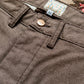 Japanese Wabash Stripe Moleskin Chinos - Espresso Brown