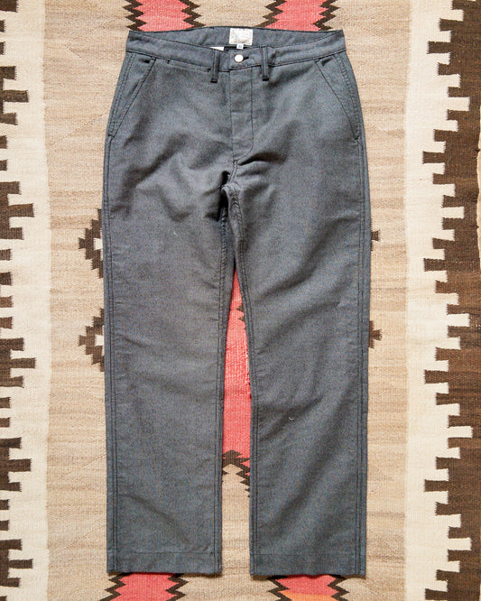 Japanese Wabash Stripe Moleskin Chinos - Charcoal Smoke