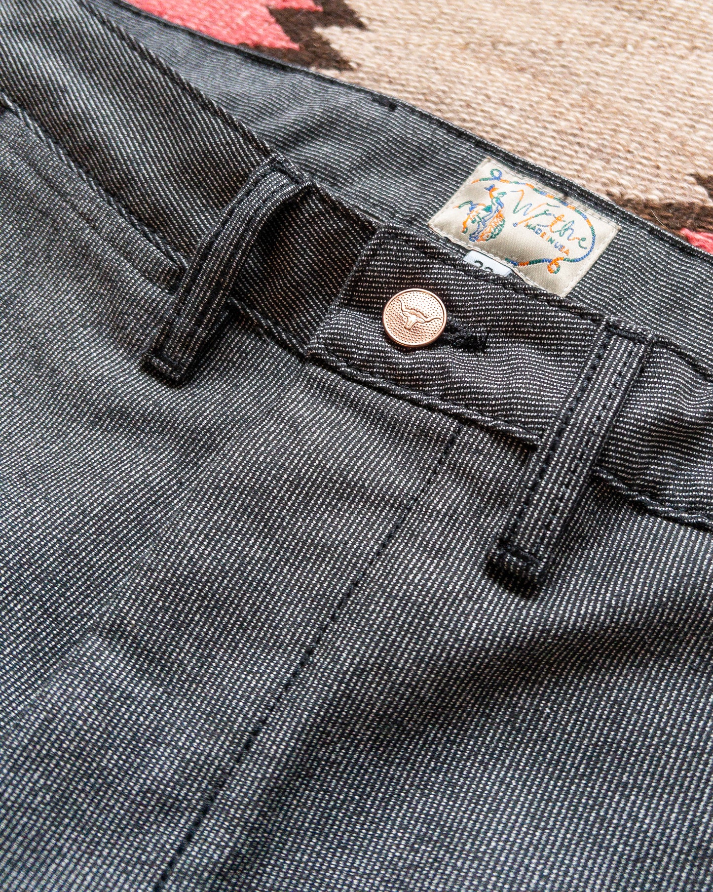 Japanese Wabash Stripe Moleskin Chinos - Charcoal Smoke