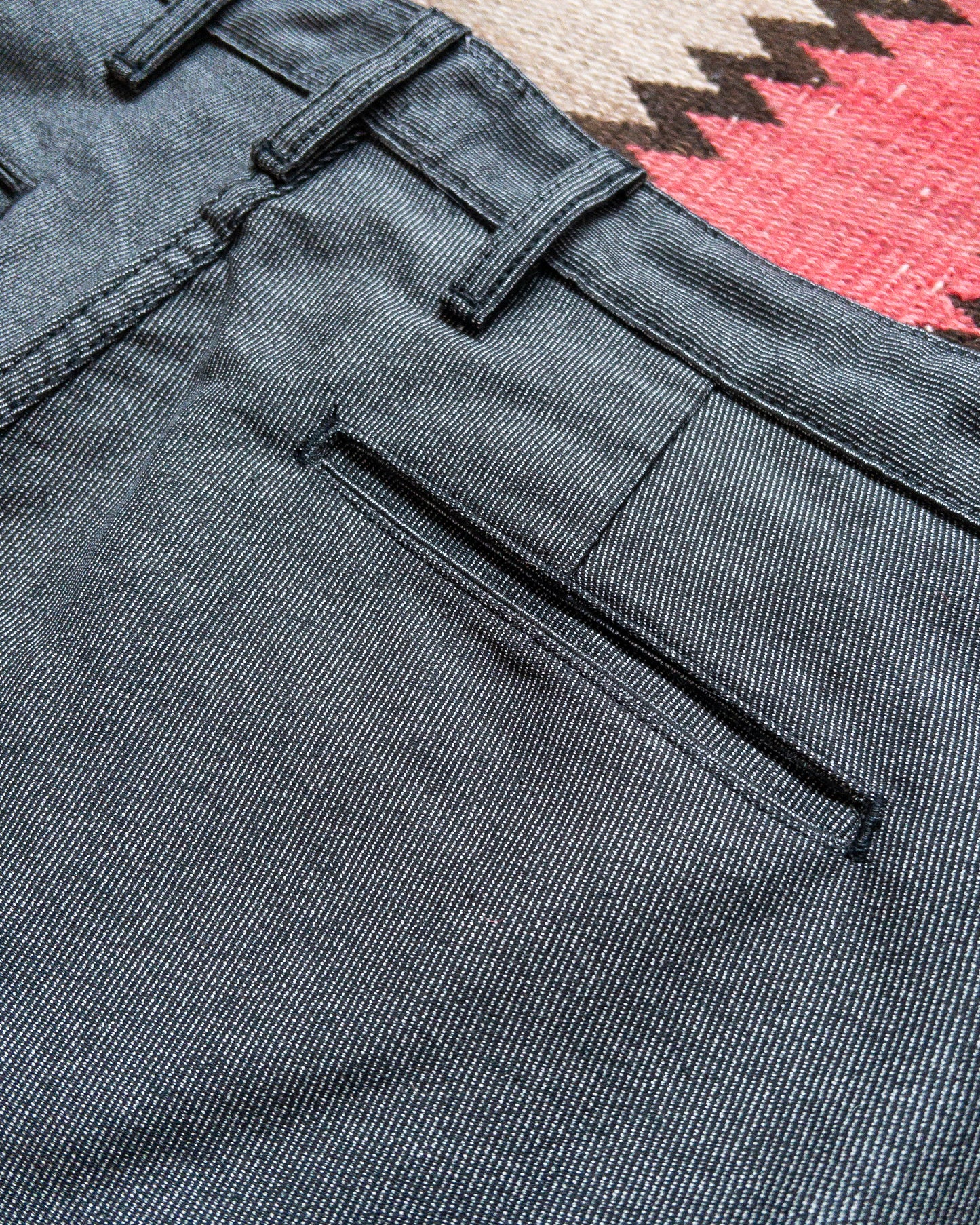 Japanese Wabash Stripe Moleskin Chinos - Charcoal Smoke