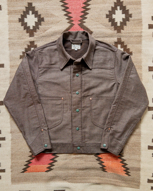 Japanese Wabash Stripe Moleskin Ranch Jacket - Espresso Brown