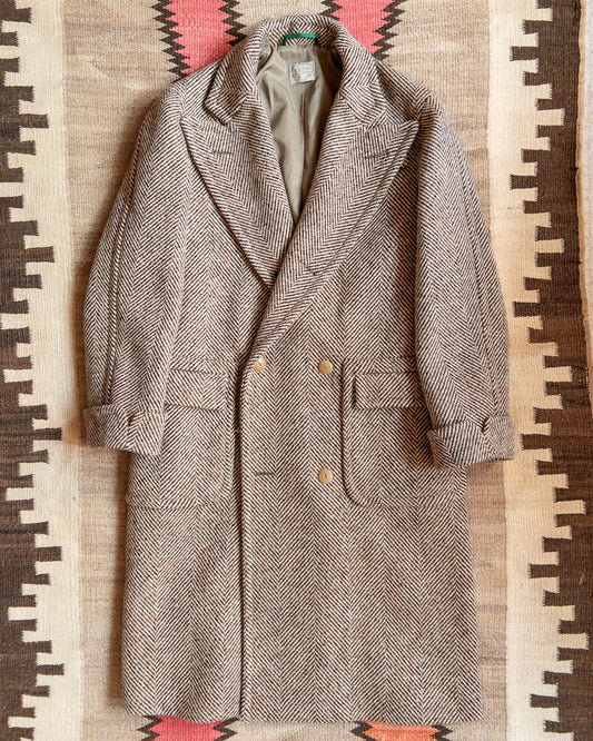 Polo Coat - Brown/Cream Herringbone