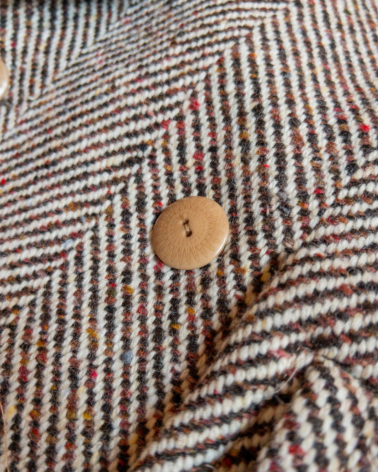 Polo Coat - Brown/Cream Herringbone