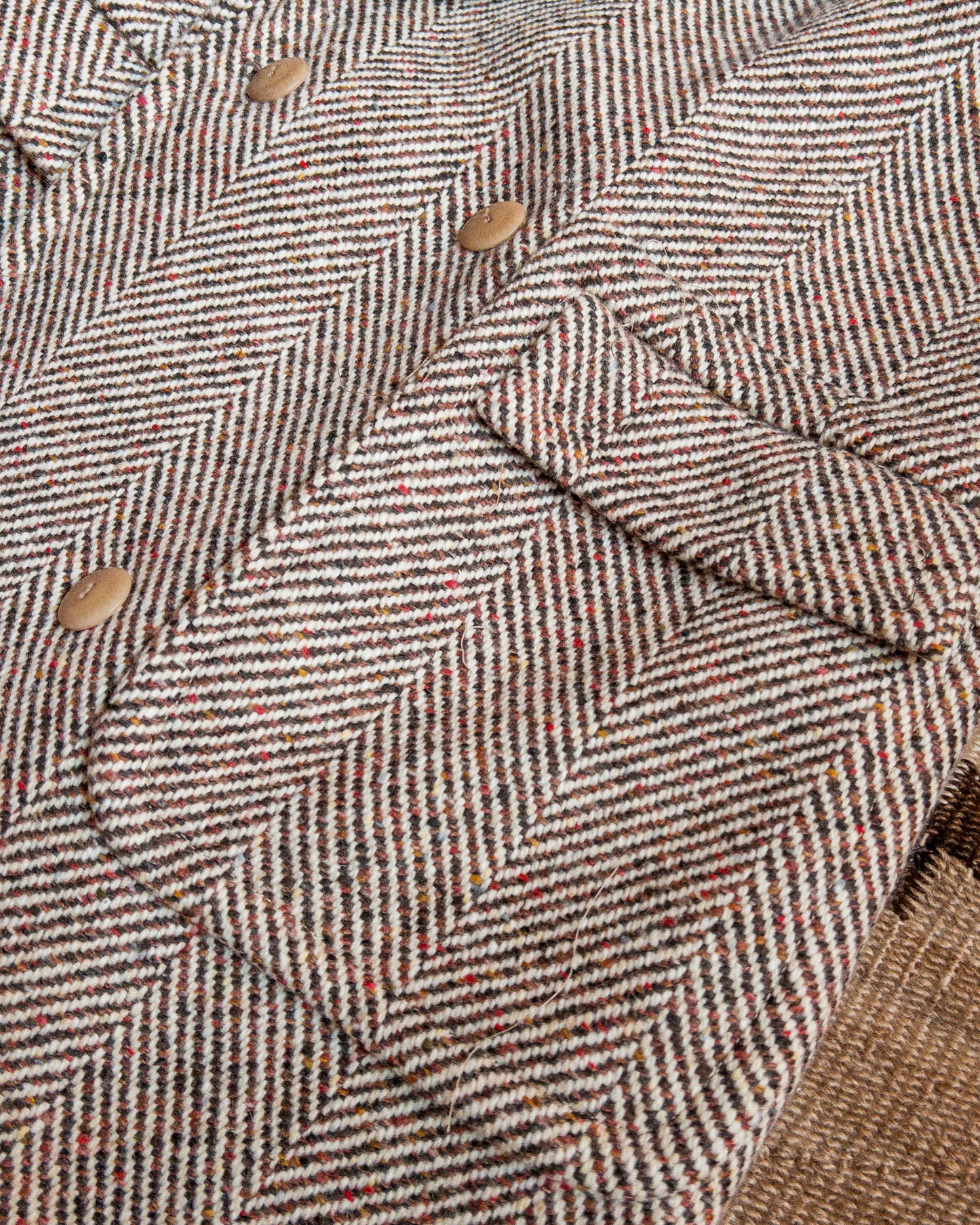 Polo Coat - Brown/Cream Herringbone