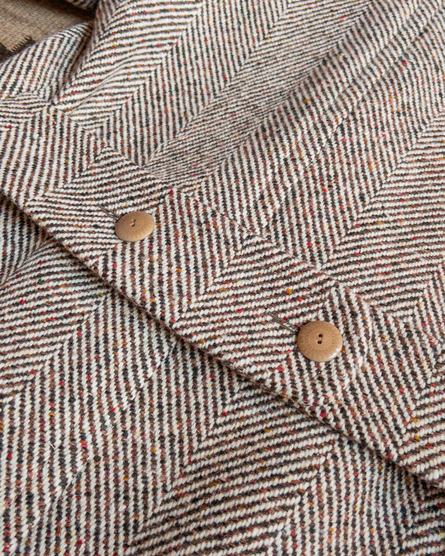 Polo Coat - Brown/Cream Herringbone