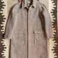 Raglan Wool Overcoat - Brown/Cream Donegal Herringbone