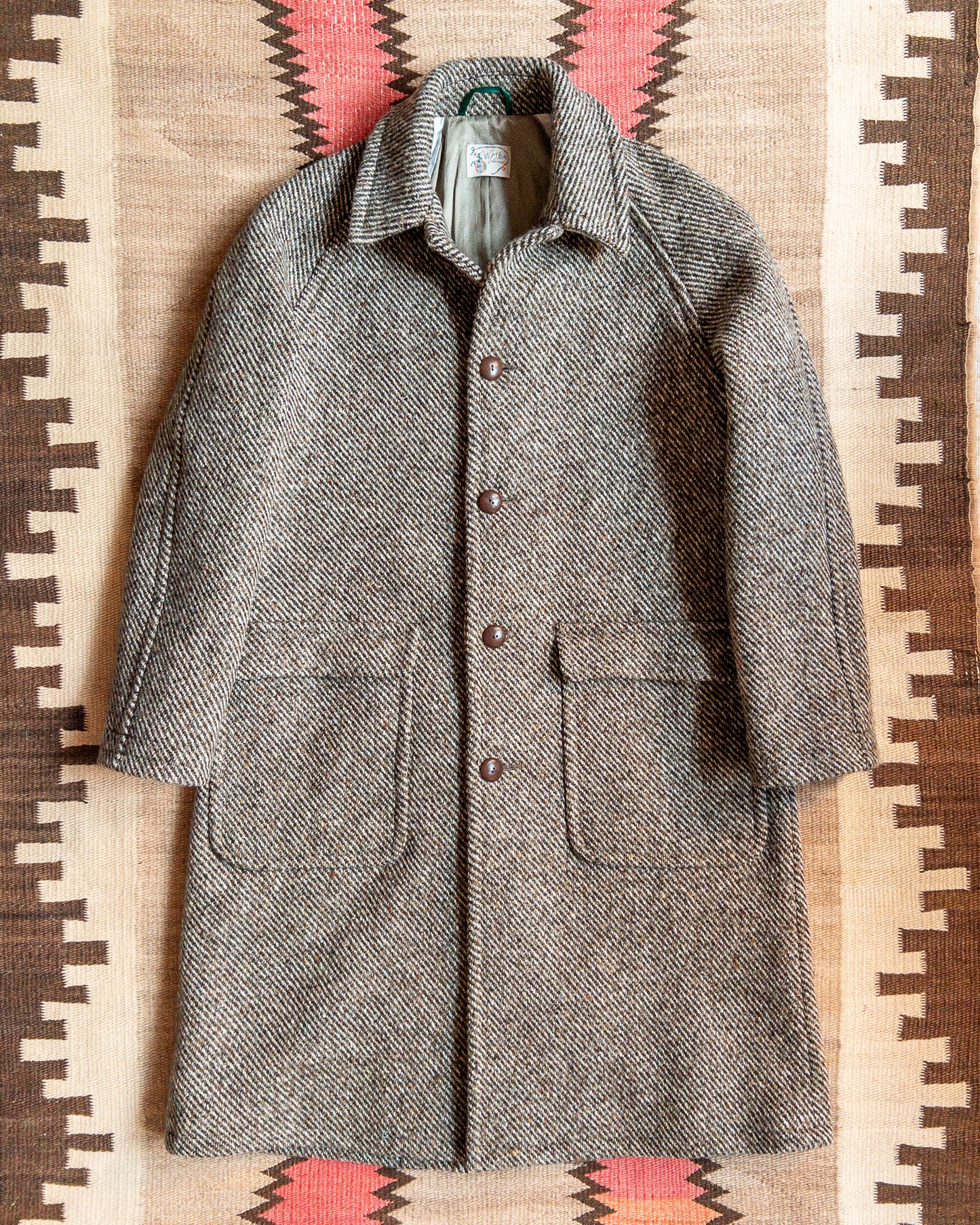 Raglan Wool Overcoat - Warm Grey Twill