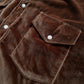 Velvet Pearlsnap Shirt - Chocolate Brown