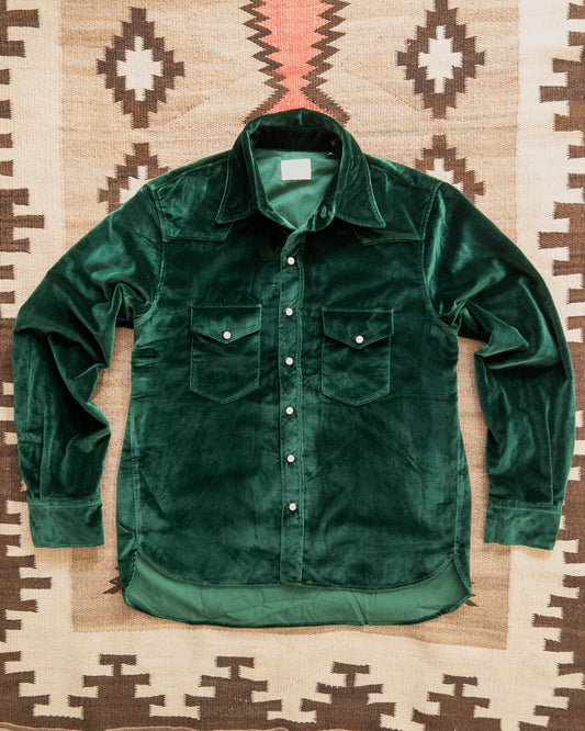 Velvet Pearlsnap Shirt - Pine Green