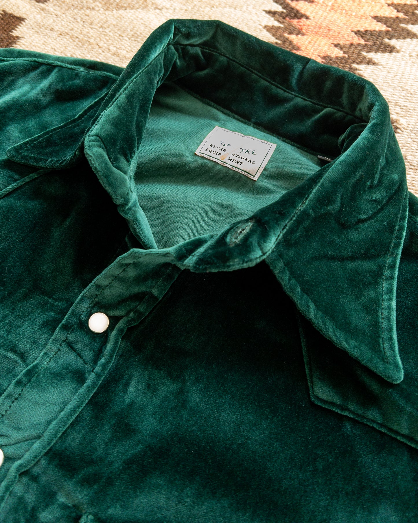 Velvet Pearlsnap Shirt - Pine Green